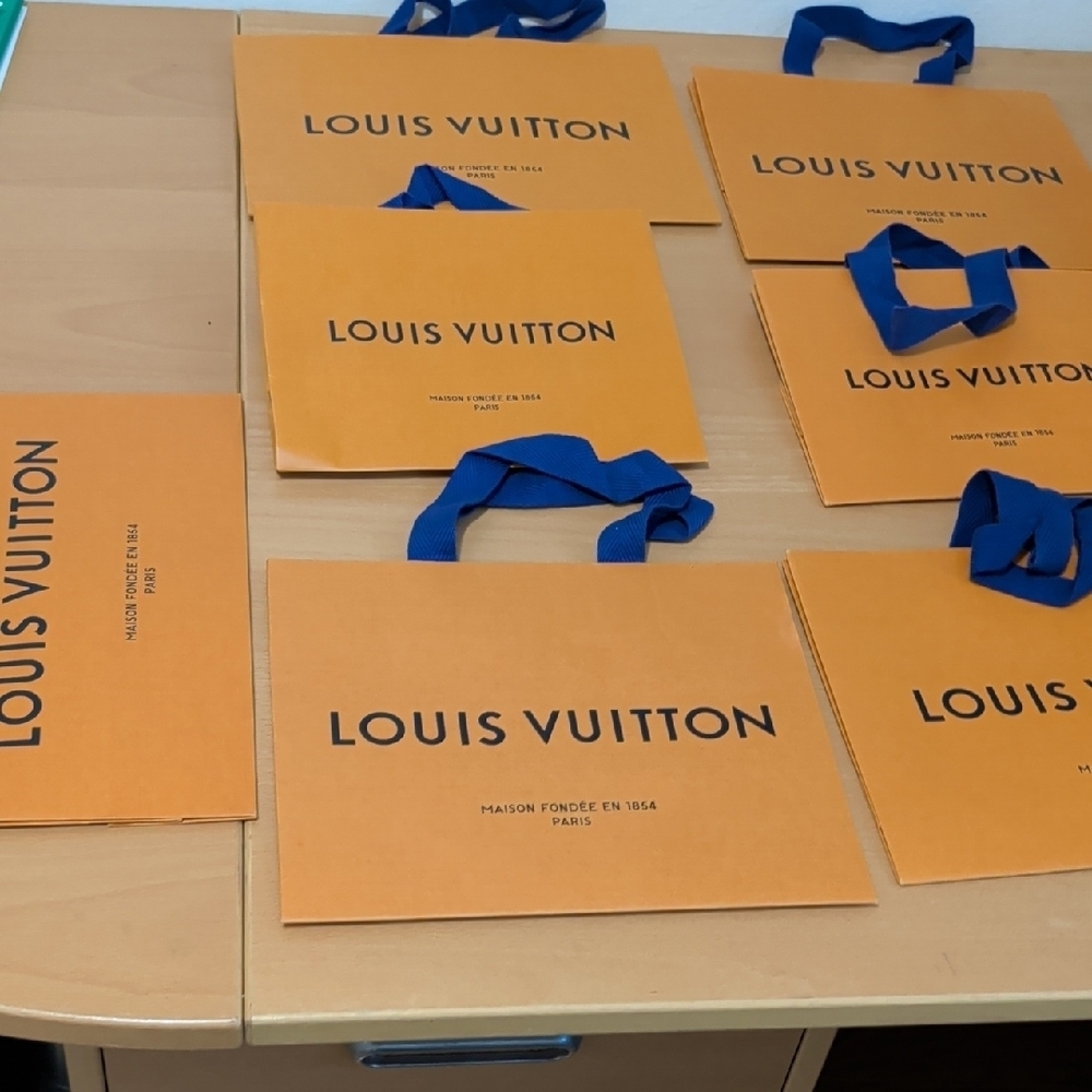 Louis Vuitton Orange Bags with Blue Handles